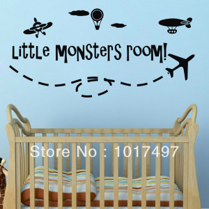 /Amazon Hot selling Little monsters room removable vinyl wall quote ...