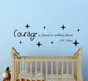 JRR Tolkien quote wall decal art vinyl lettering sticker Courage is ...
