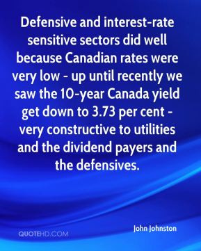 John Johnston - Defensive and interest-rate sensitive sectors did well ...