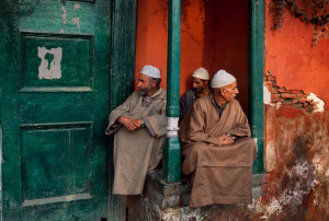 Steve McCurry (Date Unknown),Three Men in a niche, Kashmir; Available ...