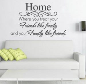 NEW Quote Home Friends Family Wall Sticker Vinyl Decal Arty Large ...