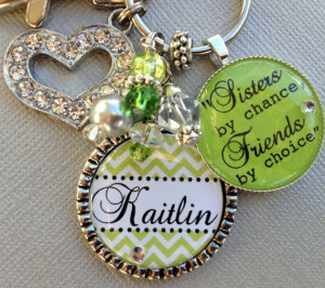 sister gift CHEVRON keychain- Big Sister, Little Sister, Sisters ...