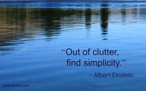 Out of Clutter, Find Simplicity. ~Einstein