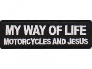 ... LIFE MOTORCYCLES & JESUS Christian Bible Church Biker Patch PAT-1262