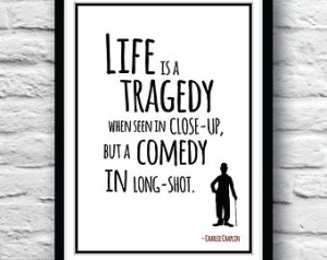 Charlie Chaplin poster, Quote poster, Wall Art, Chaplin quote, Charlie ...