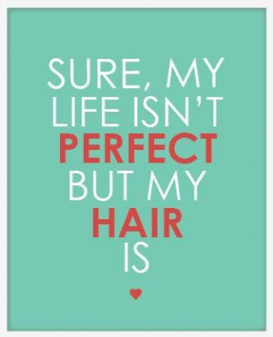 Sure my life isn't perfect but my hair is!
