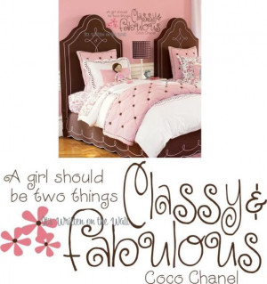 Coco Chanel Quote Girls Women Classy and Fabulous Vinyl Lettering Wall ...
