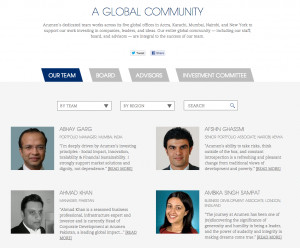 Acumen Fund ’s bio page—loving the quotes. Very personable.