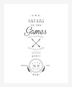 Hunger Games Quote / Catching Fire / President Snow / Katniss