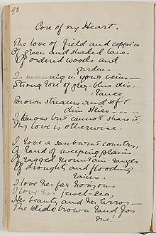 Mackellar's notebook with first two verses