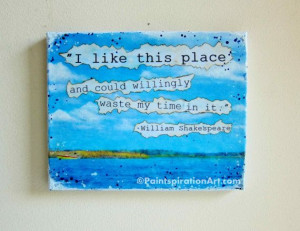 Mixed Media Art Shakespeare Quotes Fishing by Paintspiration, $45.00
