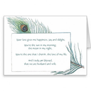 Vintage Peacock Feather True Love Quote Greeting Card