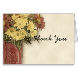 Old West Boot Bouquet 3 Thank You card