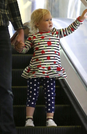 Christina Applegate & Family Arriving On A Flight At LAX