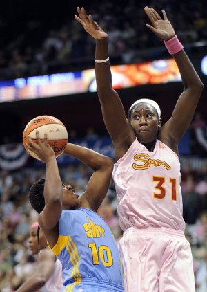 ... and frequent basketball rivals Epiphanny Prince and Tina Charles