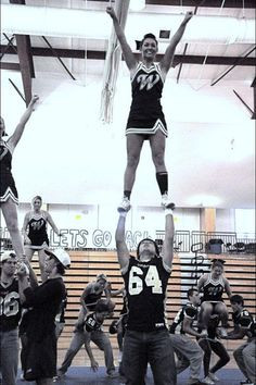 football players stunting with the cheerleaders wish our football ...