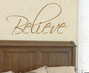 Believe Inspirational Removable Wall Quote Decal
