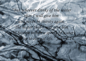 ... › Portfolio › John 4 verse 14 Water Branches Bible Verse Poster