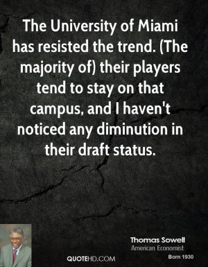 The University of Miami has resisted the trend. (The majority of ...