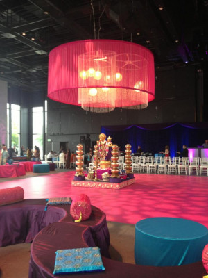 Wow! Hot Pink Dance Floor for Traditional Indian Wedding Dance