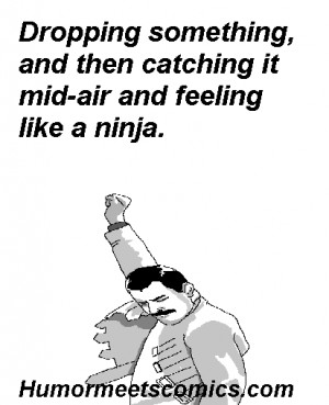 ... something, and then catching it mid-air and feeling like a ninja