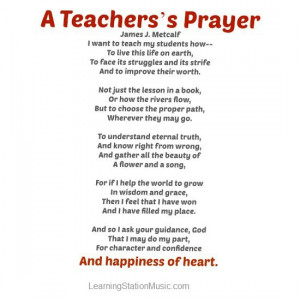 Love this teacher's prayer!