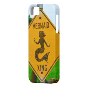 Mermaid Crossing Road Sign iPhone 5 Covers