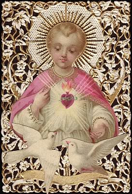 Sacred Heart of Christ Child and doves as the symbol of souls photo ...
