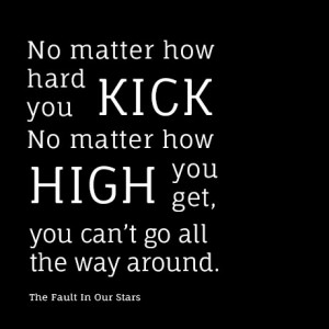 No matter how hard you kick, no matter how high you get, you can't go ...