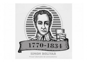 Simon Bolivar, woodcut by Steven Noble