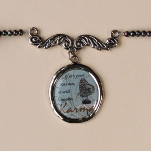 Poetics, Quotes: Karma Necklace - Dark Pearls & Lamp Glass