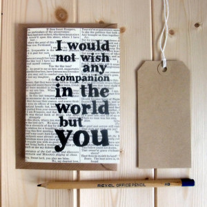 Romantic Shakespeare Quote Anniversary Card 'I would not wish'