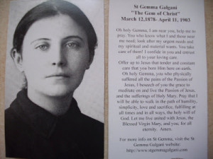 St Gemma Galgani: Free St Gemma Galgani Holy cards