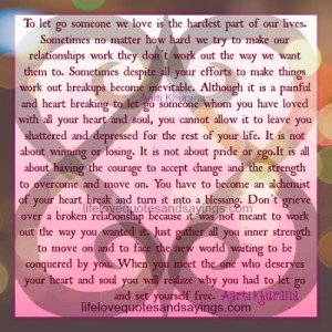 To Let Go Is To Set Yourself Free..