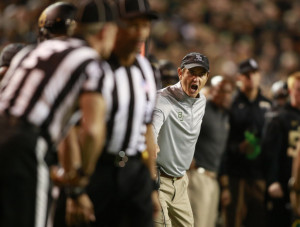 Baylor Bears head coach Art Briles yells at the officials during the ...