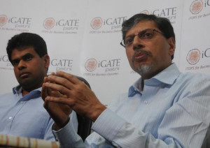 Phaneesh Murthy (right), CEO, along with Sujit Sircar, CFO, iGATE ...