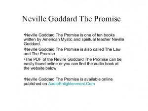 Neville Goddard The Promise