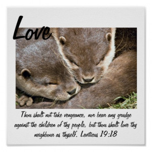Love Quote Poster - Otters White