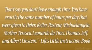 Life Little Instruction Book Quotes