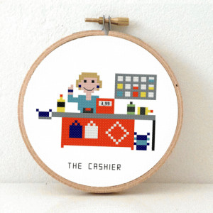 Cashier Cross stitch pattern. Make a nice gift for a friend that works ...