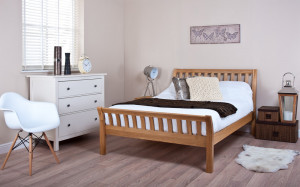 jackdaw oak 4ft6 double bed frame the jackdaw pacino sleigh bed from