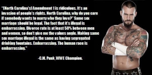 WWE Champ CM Punk on gay marriage and North Carolina. - Imgur