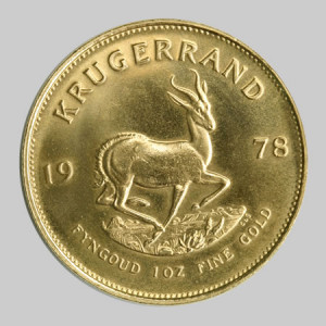 Uncirculated 1oz Gold Krugerand 1983 Uncirculated Rear View
