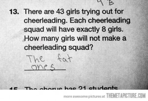 Cheerleaders funny math problem
