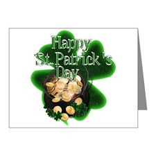 St Patrick's Day Pot of Gold Note Cards for