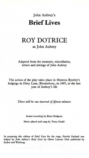 JOHN AUBREY QUOTE: 
