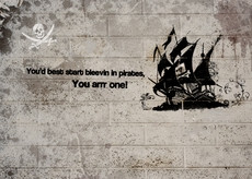pirate ship text wall quotes ships pirates graffiti the pirate bay ...