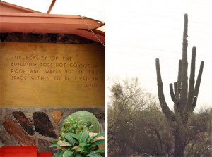 Photo below :Laotse quote in theatre, Taliesin West, by Frank Lloyd ...