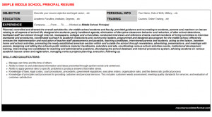 Middle School Principal CV Resume And Template Format