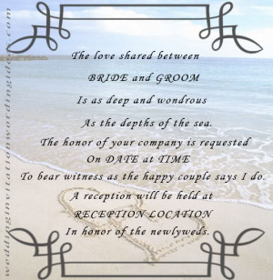 wedding invitation quotes – beach themed wedding invitations beach ...